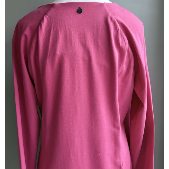 Soft Surroundings Wear Anywhere Dress Stretch Knit Pink Faux Wrap V-neck XL - Picture 6 of 15